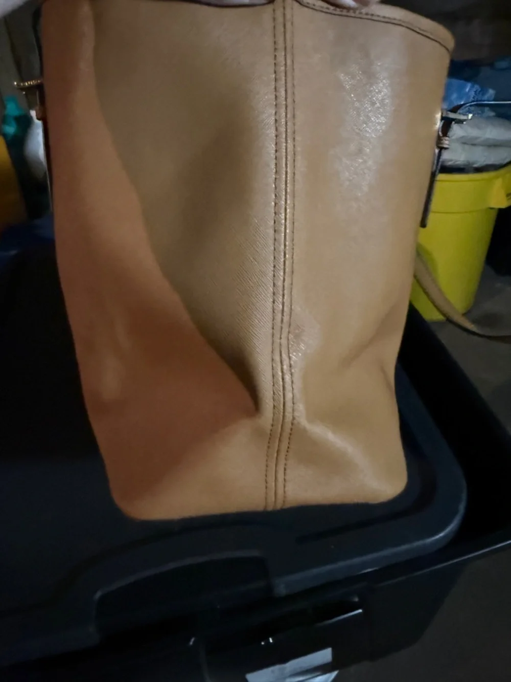 Michael Kors Camel Saffiano Leather Tote with Gold Hardware - Picture 6 of 6